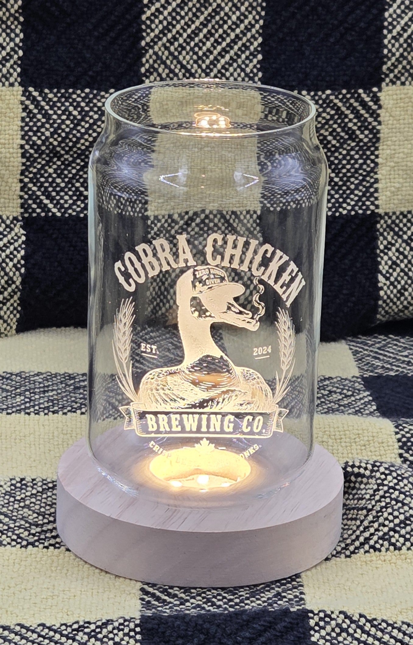 Funny Engraved Beer Can Glass | Laser Engraved Pint Glass | Camping, Cottage & Hunting Gift | 16 oz Beer Glass