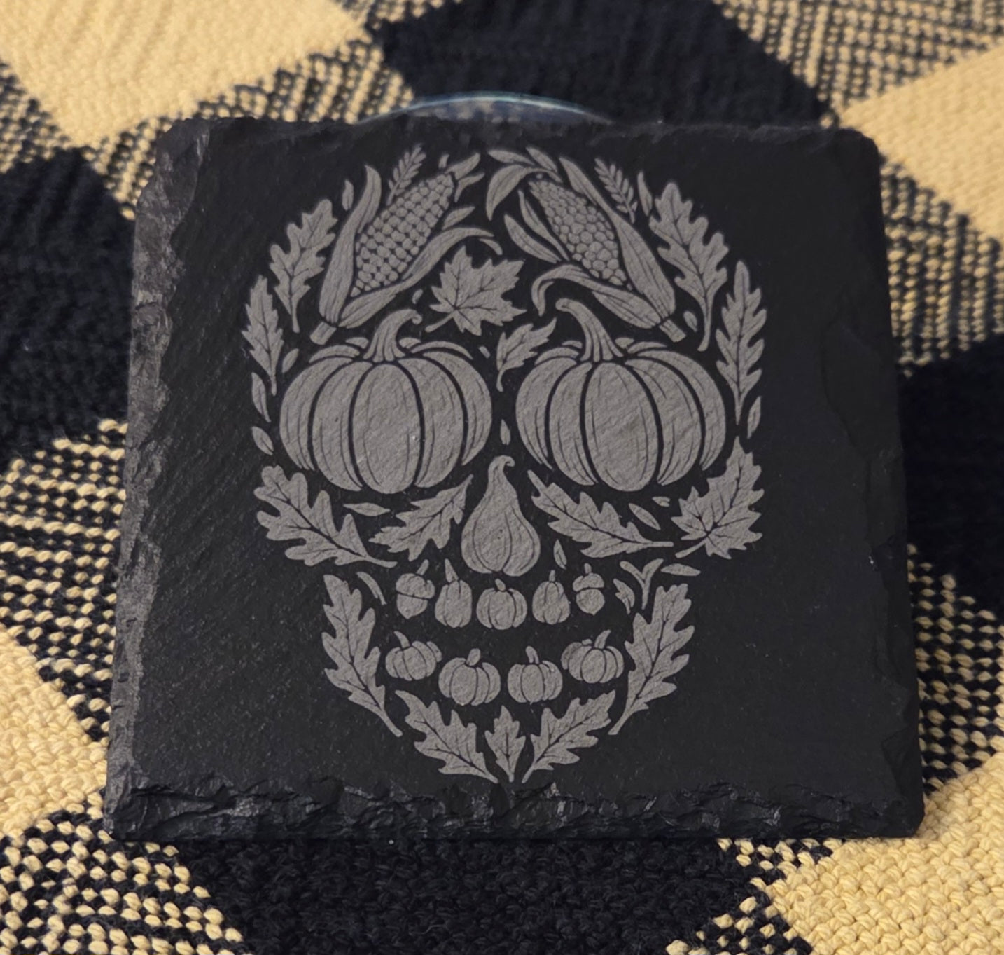Harvest skull coaster