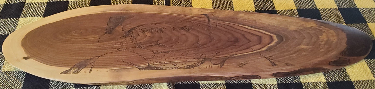 Wooden engraved serving board
