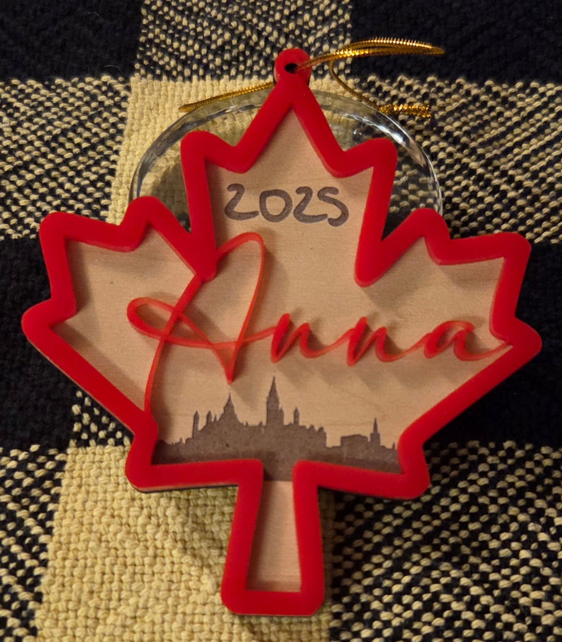 Custom Acrylic Maple Leaf Ornament, Truflat & Acrylic