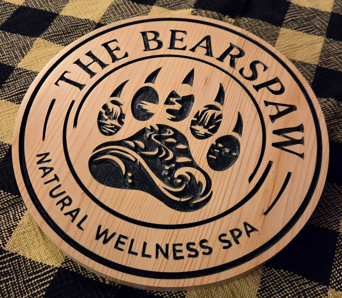 Custom V-Carved Pine Sign: The Bear Spaw