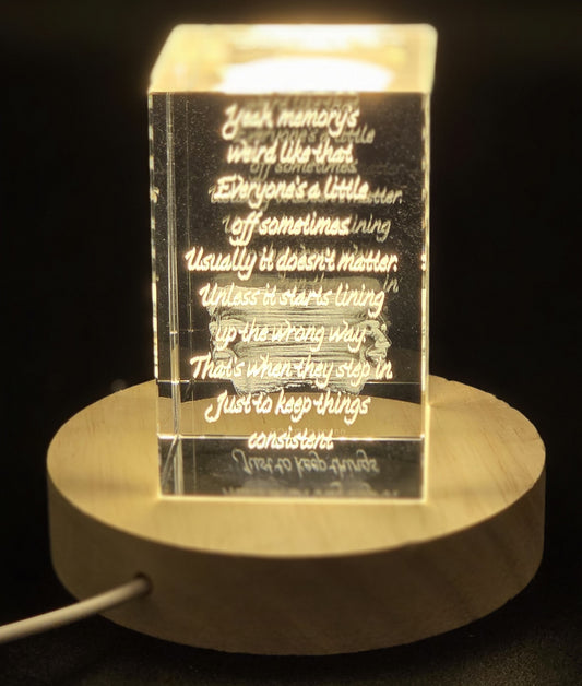 3D Laser Engraved Crystal and LED Base Bundle