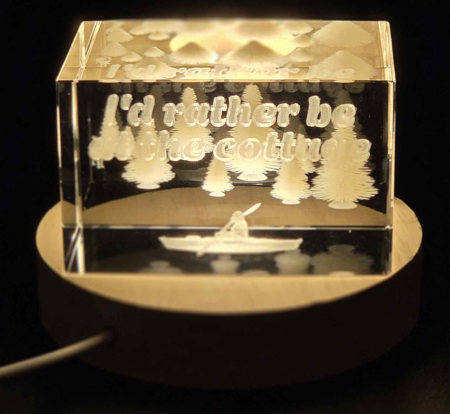 3D Laser Engraved Crystal and LED Base Bundle