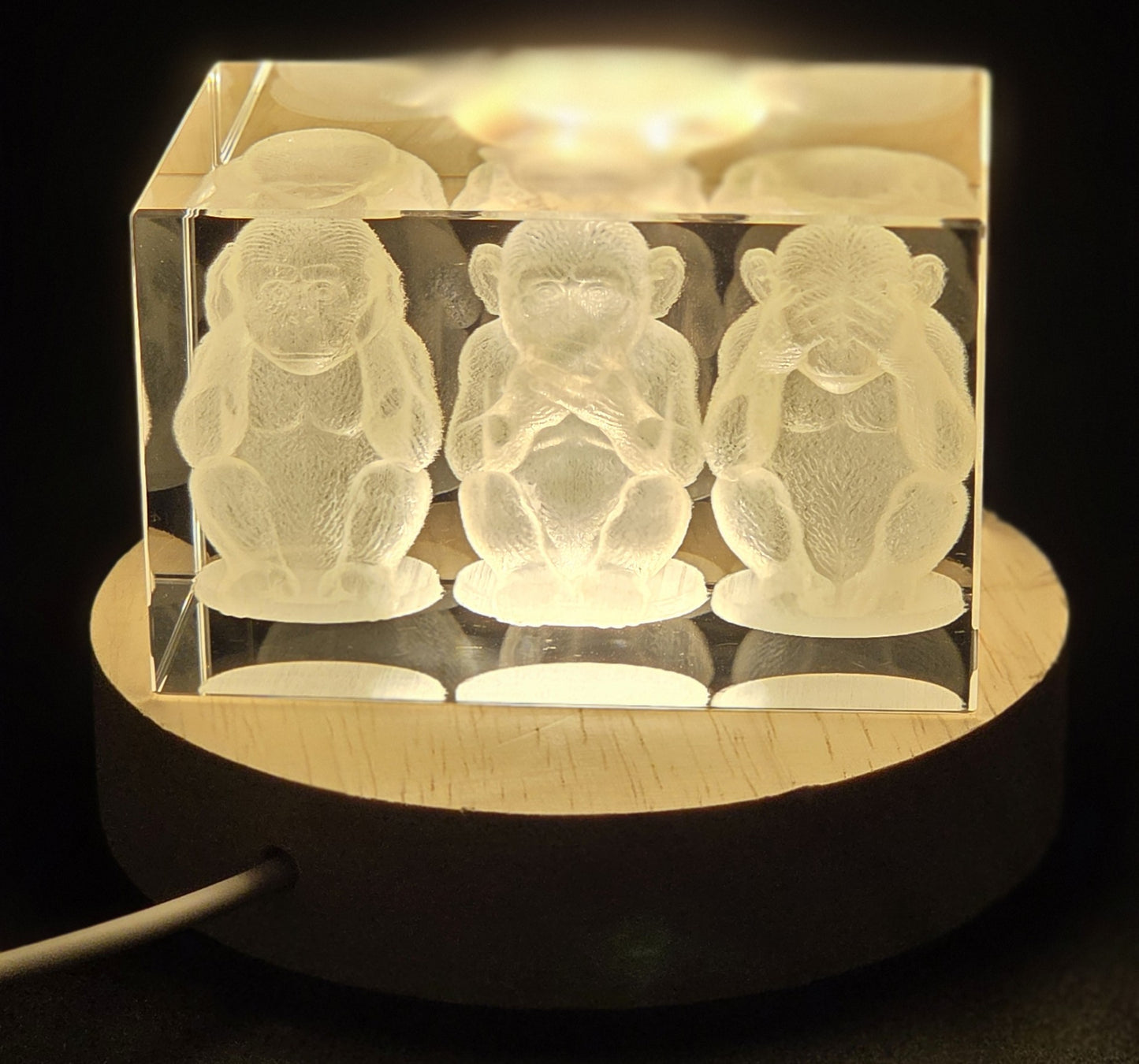 3D Laser Engraved Crystal and LED Base Bundle