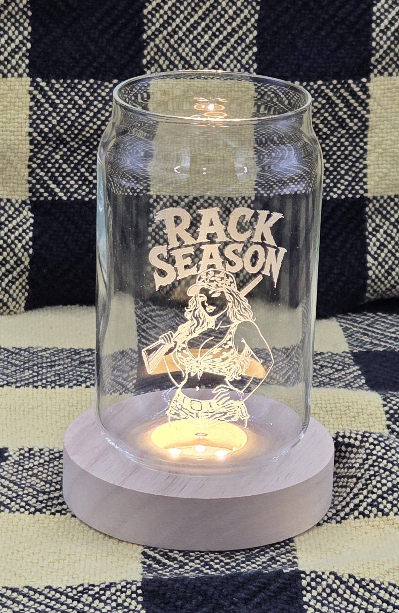 Funny Engraved Beer Can Glass | Laser Engraved Pint Glass | Camping, Cottage & Hunting Gift | 16 oz Beer Glass