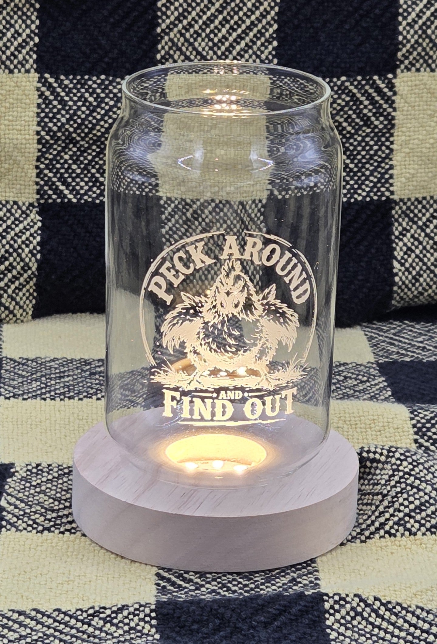 Funny Engraved Beer Can Glass | Laser Engraved Pint Glass | Camping, Cottage & Hunting Gift | 16 oz Beer Glass