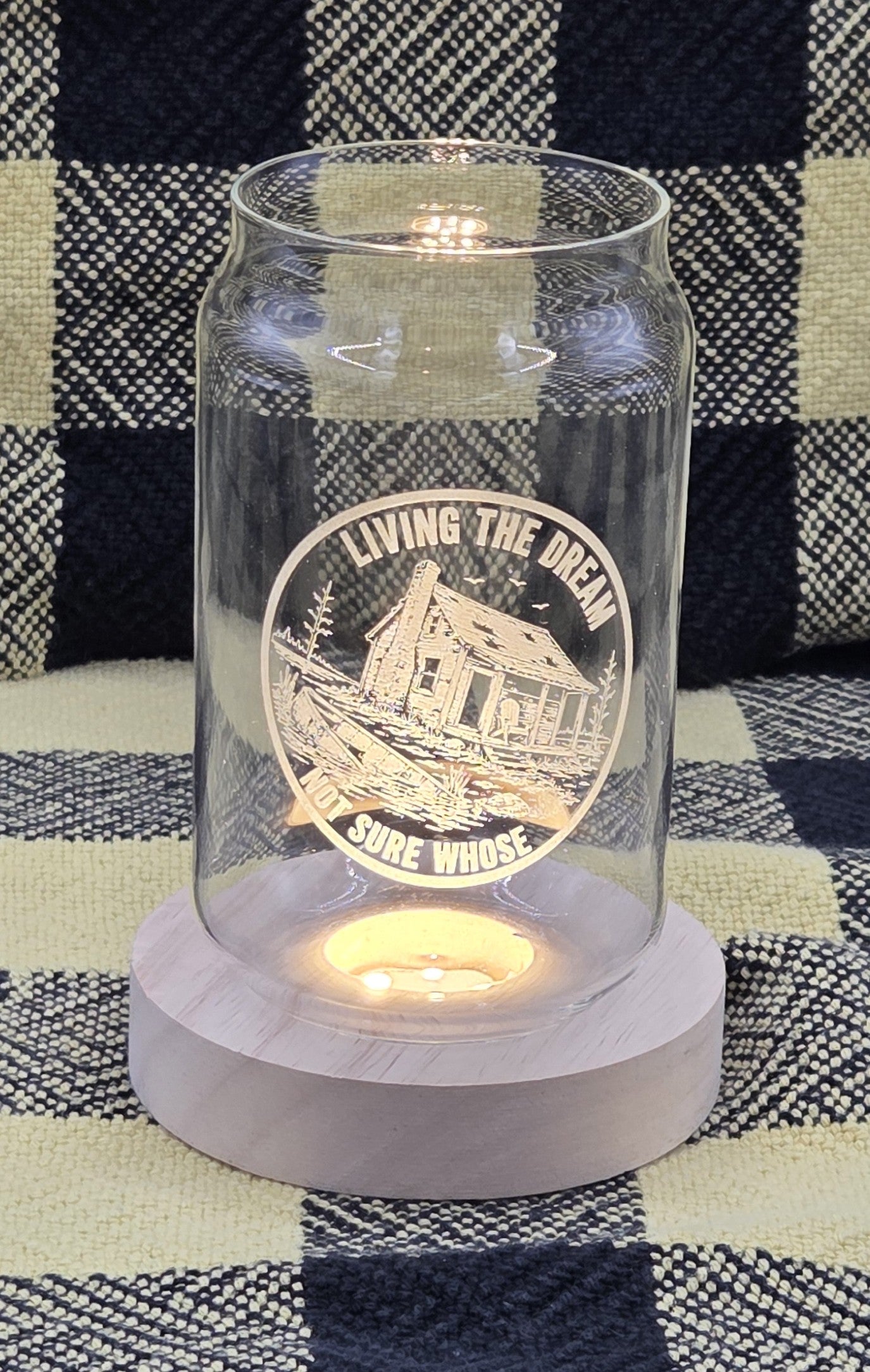 Funny Engraved Beer Can Glass | Laser Engraved Pint Glass | Camping, Cottage & Hunting Gift | 16 oz Beer Glass