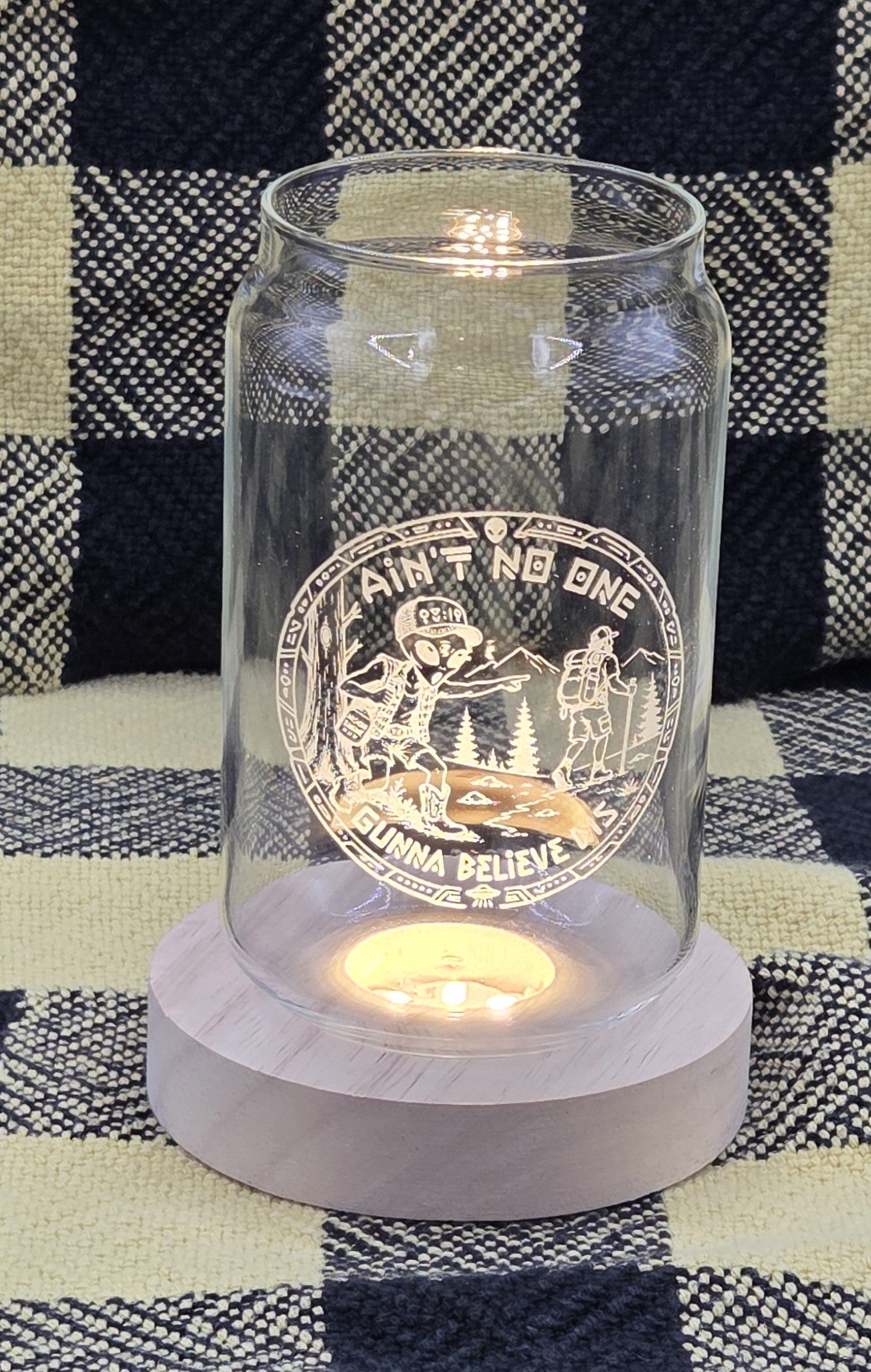 Funny Engraved Beer Can Glass | Laser Engraved Pint Glass | Camping, Cottage & Hunting Gift | 16 oz Beer Glass