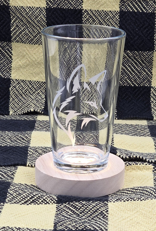 Laser Engraved Wildlife Pint Glass