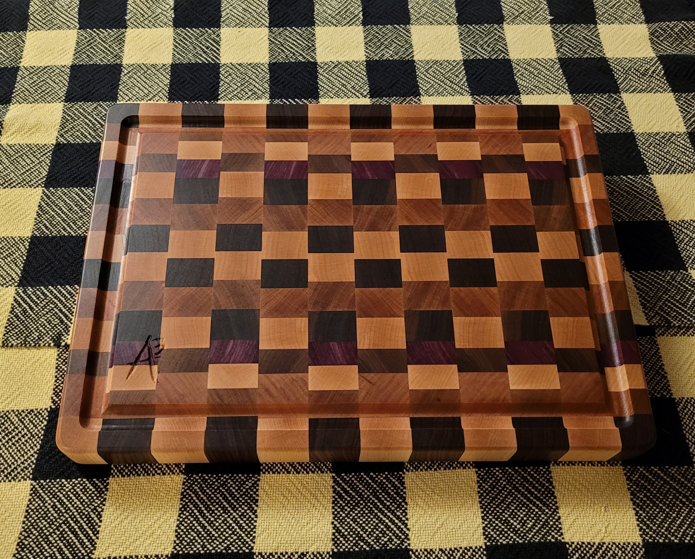 Large Mixed Hardwood End Grain Cutting Board
