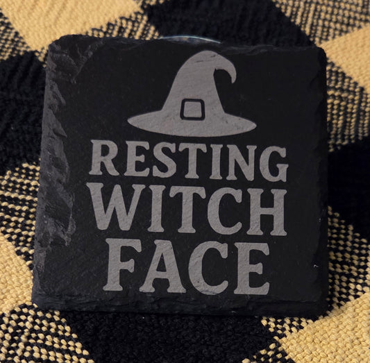 Resting witch face coaster