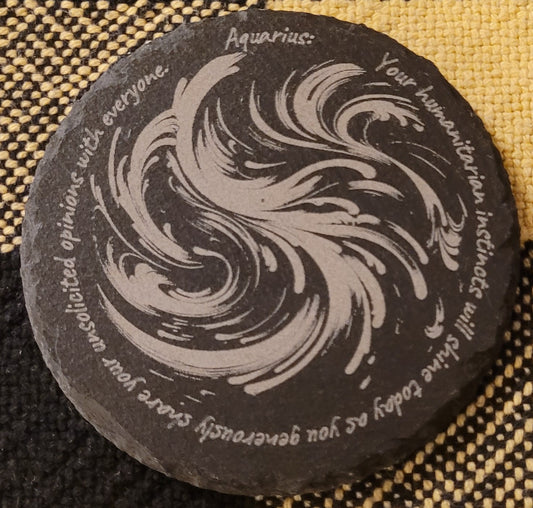 Horoscope Slate Coasters - Round