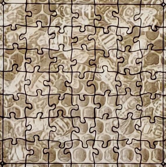 Jigsaw puzzle with a beige pattern on a matching background