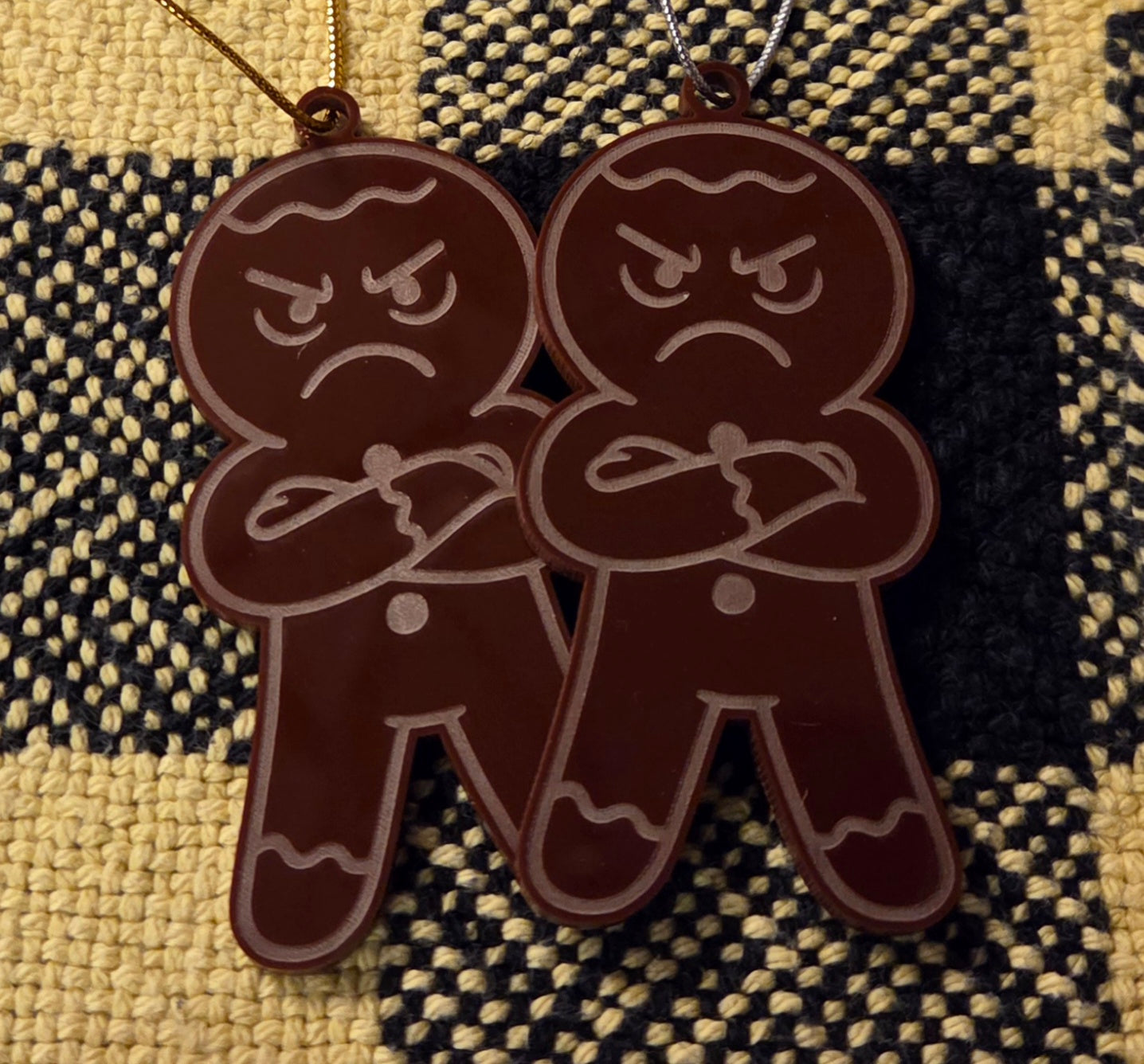 ornery gingerbread man ornament